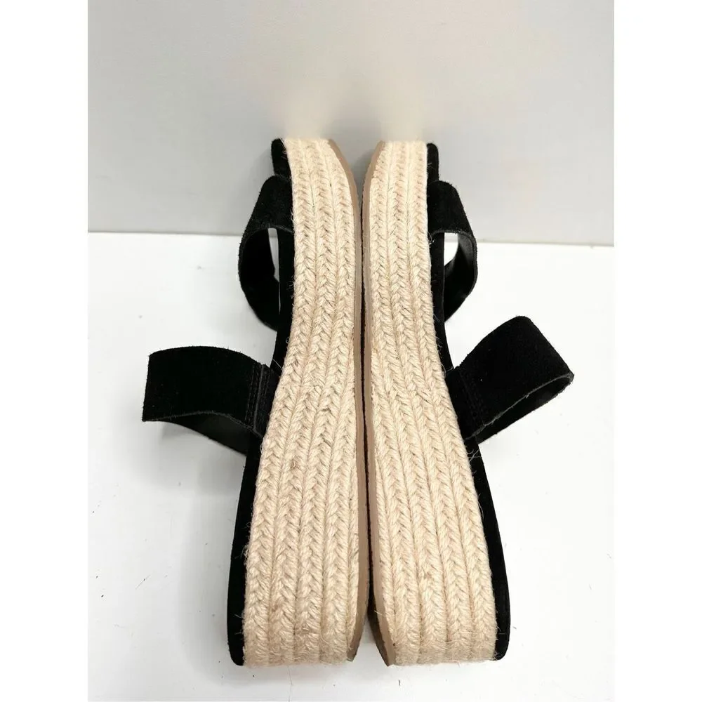 Treasure & Bond Sandals Womens Size 8.5‎ Suede Upper Black Platform Espadrille